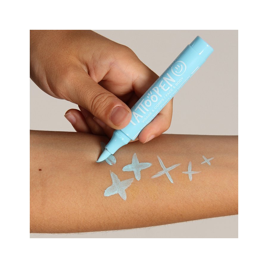 Feutre de tatouage temporaire - tattoo pen - bleu - pour enfant - Nailmatic  - La Maison de Zazou