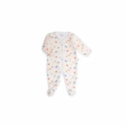 pyjama enfant - 1mois - velours blanc cassé - impression cueillette - pomme des bois - moulin roty - la maison de zazou
