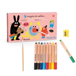 9 crayons 3 en 1 - les schmouks - moulin roty - la maison de zazou