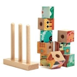 9 cubes puzzle bois - puzz-up sea - djéco