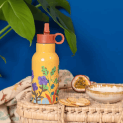 Gourde en métal La Forêt Mawa – gourde enfant compacte avec mousqueton pratique pour école, sport et sorties dès 3 ans – Moulin Roty – La Maison de Zazou – Rennes