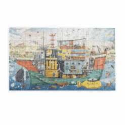 Puzzle Le bateau 200 pièces – puzzle enfant univers marin avec poster et loupe pour jeu d’observation dès 6 ans – Moulin Roty – La Maison de Zazou – Rennes