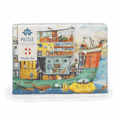 Puzzle Le bateau 200 pièces – puzzle enfant univers marin avec poster et loupe pour jeu d’observation dès 6 ans – Moulin Roty – La Maison de Zazou – Rennes