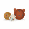 Set vaisselle silicone La Forêt Mawa – coffret bébé avec bol, assiette et tasse à anses pour apprentissage des repas en autonomie dès la naissance – Moulin Roty – La Maison de Zazou – Rennes