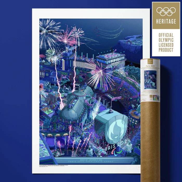 affiche-50x70_paris_2024_celebration_PARA_tube_fond_couleur-la-maison-de-zazou-rennes (1) affiche one art -jeux olympiques et paaralympiques - la maison de zazou - rennes