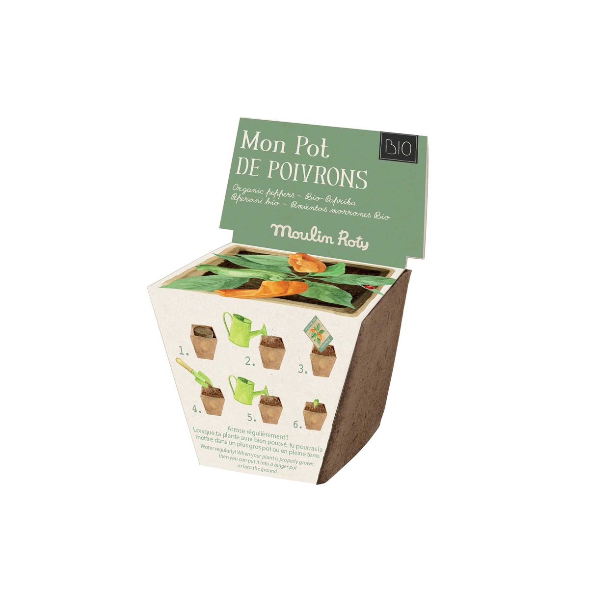 au jardin - pot de graines poivron - le jardin du moulin - moulin roty - la maison de zazou