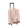 bagagerie - valise à roulette pour enfant en tissu - adventure tipi - couleur rose et jaune - lassig - la maison de zazou