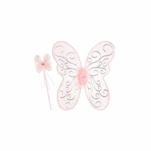 baguette magique + ailes sophia déguisement - rose pale - souza - la maison de zazou