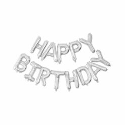 ballon anniversaire mylar - happy birthday - argent 40 cm  - tim&puce factory - la maison de zazou