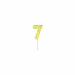 bougie d'anniversaire jaune chiffre 7 - meri meri - la maison de zazou