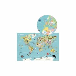 carte du monde 86 pcs magnétique en bois - ingela p.arrhenius -vilac - la maison de zazou