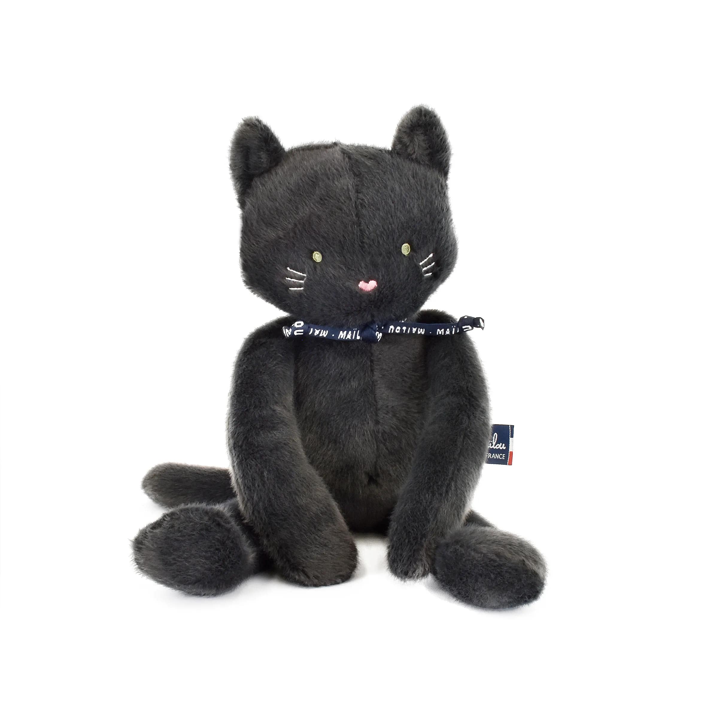 Peluche Chat Gris Méloé 56 cm fabriquée à la main en Bretagne
