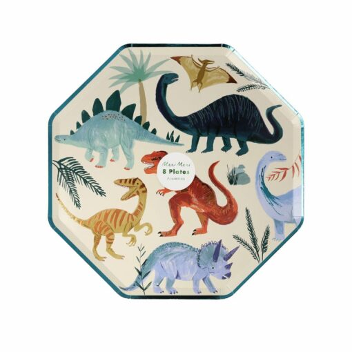 décoration de table - 8 grandes assiettes - royaume des dinosaures - méri méri - la maison de zazou