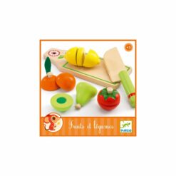 Set légumes fruits bois cuisine, 8 éléments