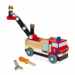 jouet d'imitation en bois 3 ans - camion pompiers brico'kids -etablis & outils - janod