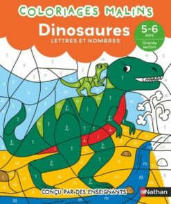 Coloriages Malins - les Dinosaures Lettres et Nombres - 5-6 ans gs, Nathan