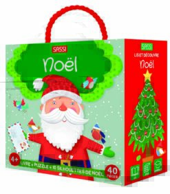 Q-box. Noel - Livre + Puzzle + 10 Silhouettes de Noel 40 Pieces, Sassi
