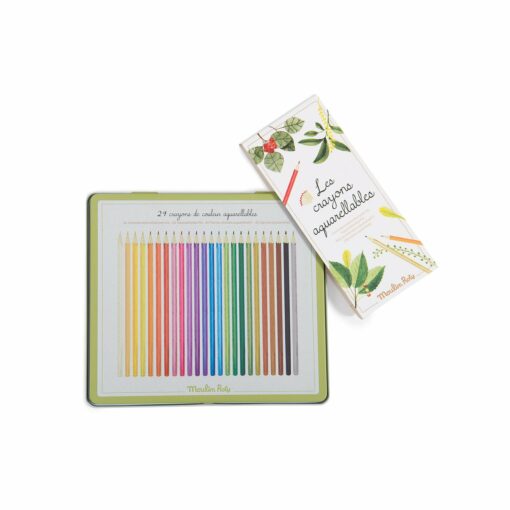 loisir créatif - boîte 24 crayons aquarellables - le jardin du moulin -  moulin roty - la maison de zazou