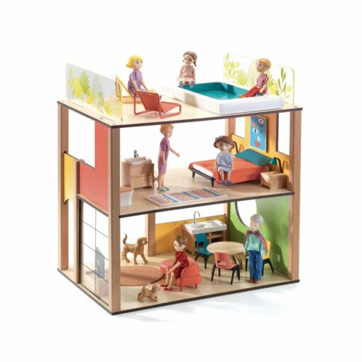 monde imaginaire - maison de poupée en bois - city house - djéco - la maison de zazou