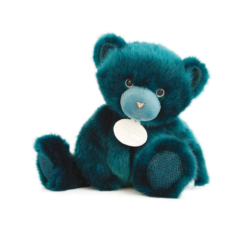 peluche ours histoire d'ours- ours collection bleu paon - 30 cm - la maison de zazou