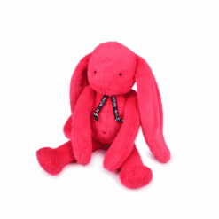Peluche Lapin Méloé Fuchsia – peluche artisanale ultra-douce made in France, confectionnée à la main en Bretagne – Mailou Tradition – La Maison de Zazou – Rennes