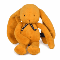 Peluche Lapin Méloé Safran – peluche artisanale ultra-douce made in France, confectionnée à la main en Bretagne – Mailou Tradition – La Maison de Zazou – Rennes