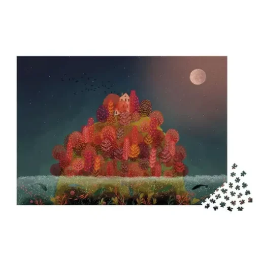 puzzle automne rouge - jouet - bois - janod - la maison de zazou -rennes