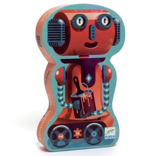 puzzle encastrement - silhouette - bob le robot 36 pièces - djéco
