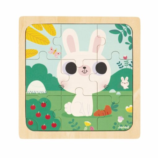 puzzle lapin blanc - janod - la maison de zazou