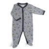 Pyjama bébé - 6m jersey gris chiné allover chats - Les Moustaches - Moulin Roty