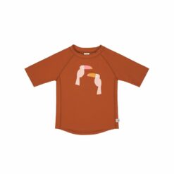 t-shirt anti-uv manches courtes enfants - toucan rouille - 2/4 ans  - lassig - la maison de zazou