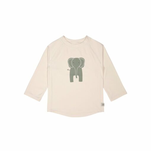 t-shirt anti-uv manches longues enfants - éléphant écru - 1/2 ans  - lassig - la maison de zazou